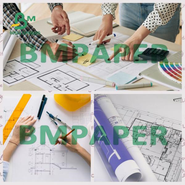 20LB Single Sided Blue CAD Plotter Drawing Paper  For Everyday Use
