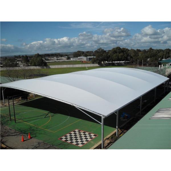 Permanent Building Big Membrane Steel Shade Structure For 130x200 Feet Basketball Court