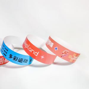 China Durable Barcode Colored Paper Wristbands , Personalized Printed Tyvek Wristbands wholesale