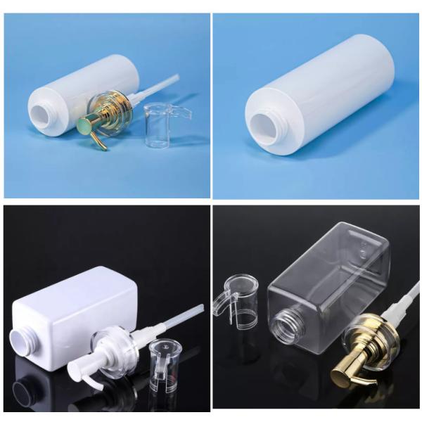 White Round Empty Airless Lotion Container Small Eco Friendly 300ml Mini Lotion Luxury Shampoo Bottle