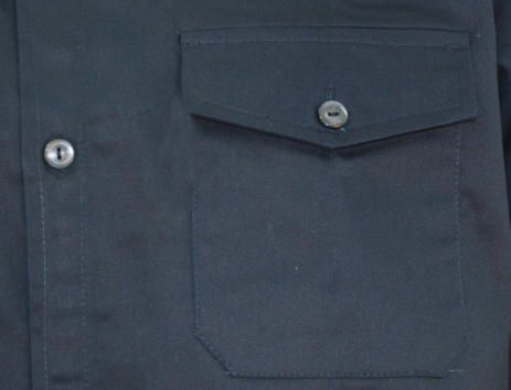 Pure Cotton Twill Navy Custom Work Shirts For Men With Two Chest Pockets