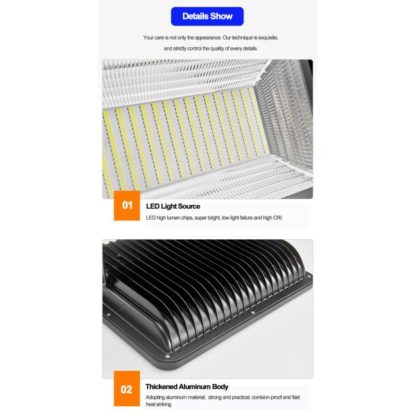 IP66 200 Watt 6500K Outdoor High Power LED Flood Light High Lumen White Black