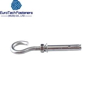China Expansion Eye Hook Concrete Hook Anchor Bolts M6 M8 M10 Hook Bolt L J Type Grade 8.8 10.9 12.9 wholesale