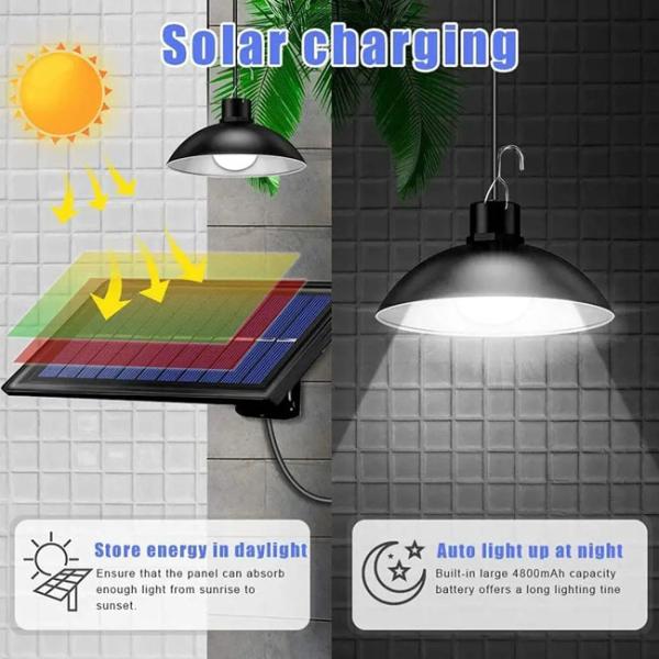 Intelligent Led Solar Lamp Remote Control Warm White Ip67 Easy To Install 15W