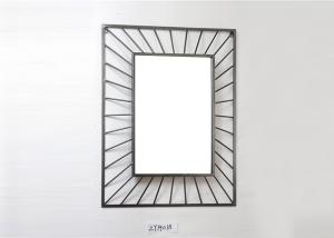 China Large Rectangle Black Framed Metal Wall Art Mirror wholesale