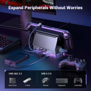 10Gbps Steam Deck Dock 9 In 1 USB C Docking Station With Foldable Stand