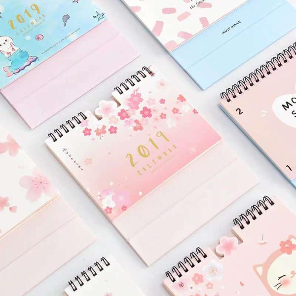Colorful Page Desk Wall Calendar Eco Friendly Lovely Inner Page For Girl Present