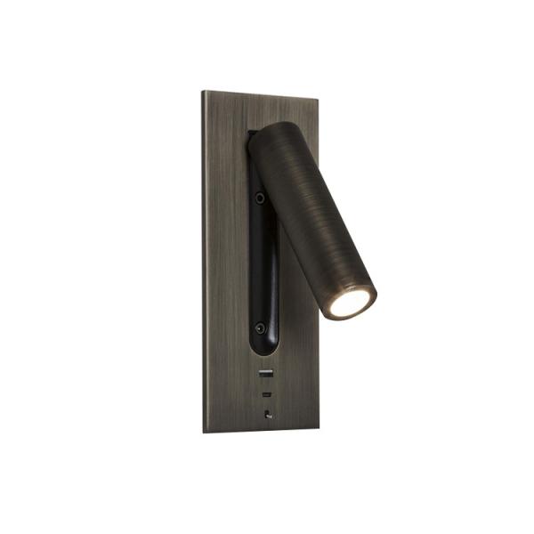 Adjustable recessed flexible LED headboard reading lamp USB aluminum hotel villa bedside wall light bed wall lighting