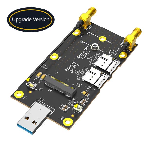 PCI Express Gen 3.0 8 Gbps NGFF M.2 to USB 3.0 Adapter with Dual NANO SIM card Slot