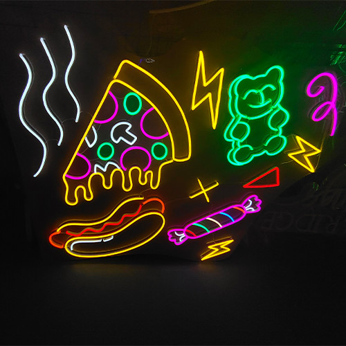 Pizza neon sign hot dog custom neon signs for snack bar food shop