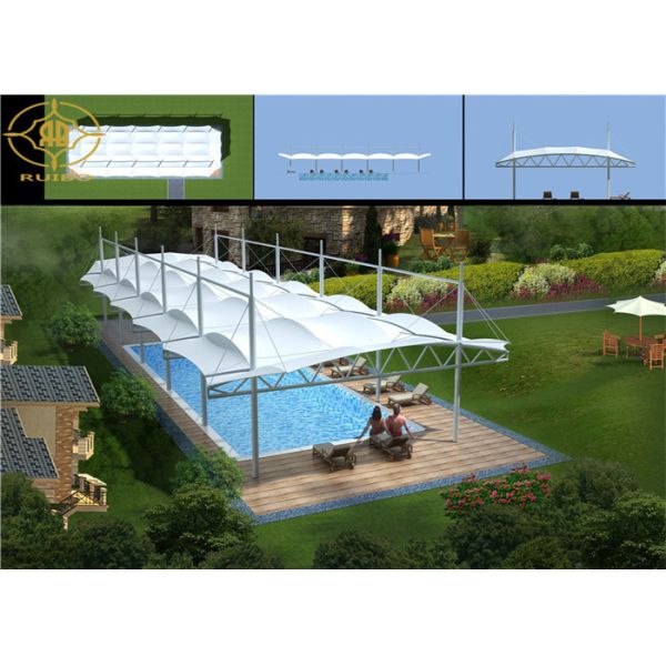 Heat Resistant Tensile Membrane Structure Rectangular Pagoda Marquee Steel Frame