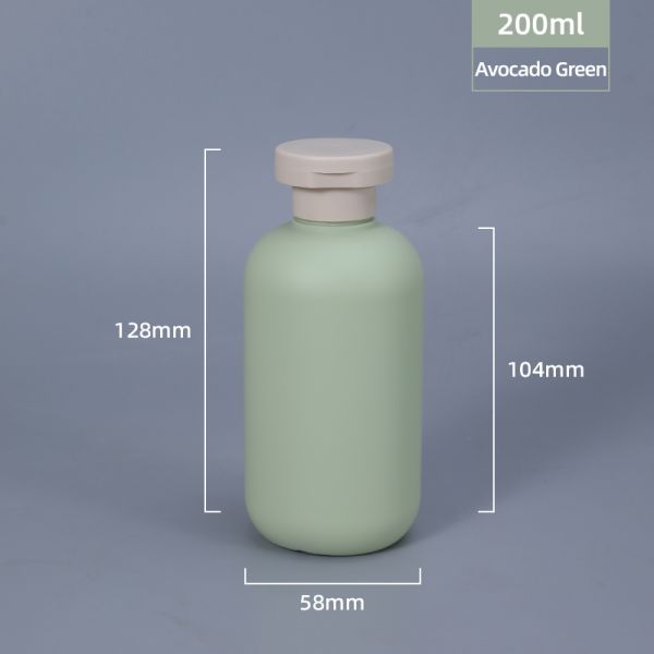 Flip Top Cap Pump Packaging for Cosmetic Skincare in Avocado Green Empty Squeeze Bottle