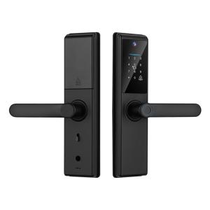 China Qleung Tuya Wifi APP Smart Door Knob Remote Control Fingerprint Code Card Key S821Max Home With Camera wholesale