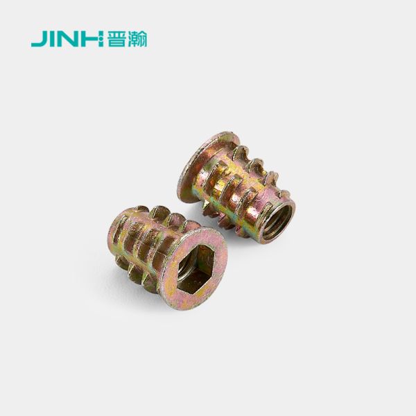13mm Length Threaded Inserts For Wood Zinc Alloy Threaded Insert Nuts For Flat Pack Furniture