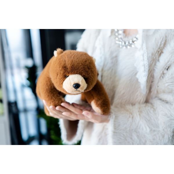 Weighted Design Standable Brown Bear Plush Toy Warm Hugs Steady Companionship