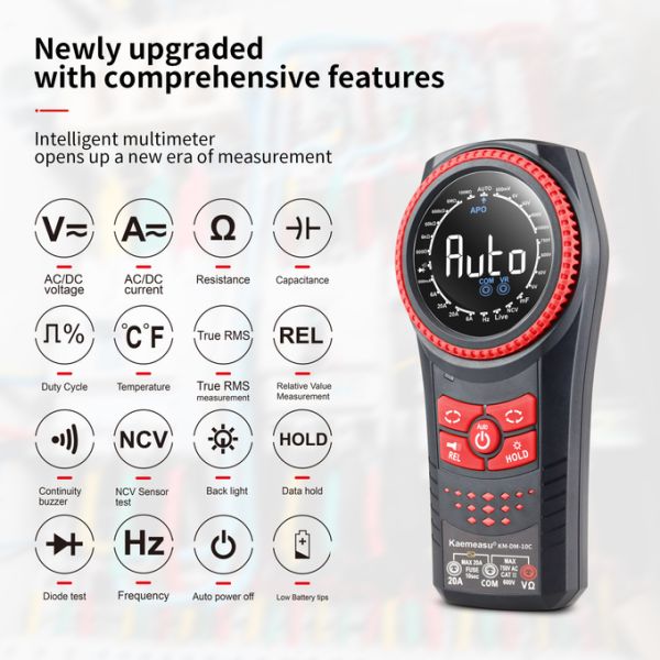 Kaemeasu 10C Auto Range Multimetro Smart Digita Voltage Meters NCV TRMS Diode Test Current Resistance Tester