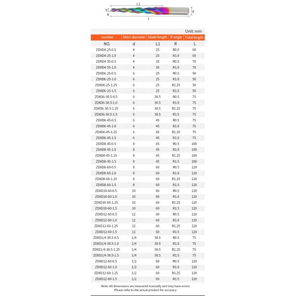 Customizable Carving Drill Bits 2 Flutes HRC55 Ball Nose DLC Taper Milling Cutter