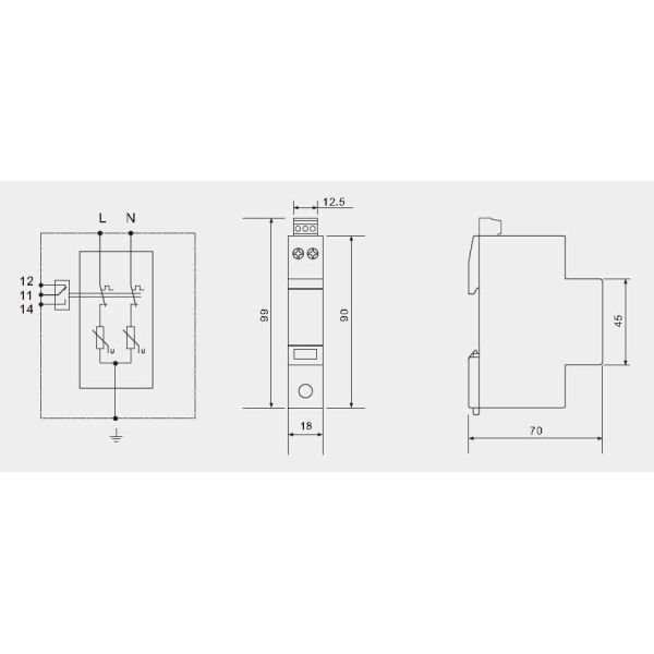 IEC 61643-11 Class D 20kA Surge Protective Device Type 3 Spd 10kV