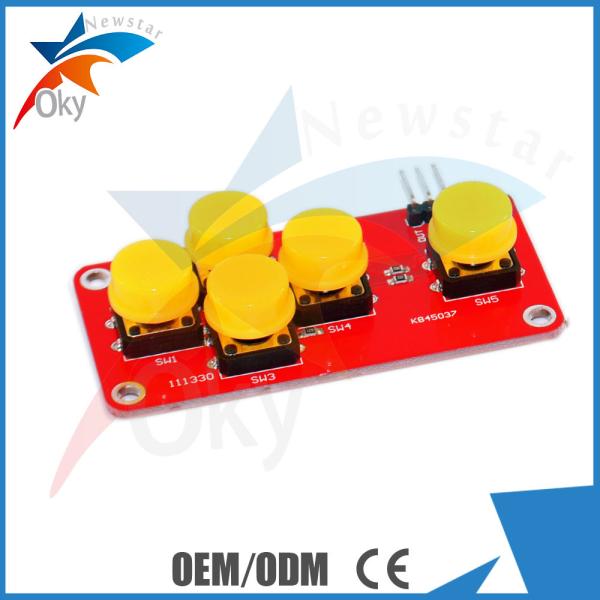 Quality Black + Yellow Arduino Bluetooth Module 5-Key Keyboard Module for sale