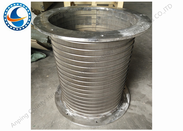 50 Micron Reverse Flange Rotary Screen Drum , Wedge Wire Screen Drum Oil / Gas / Liquid Filtration
