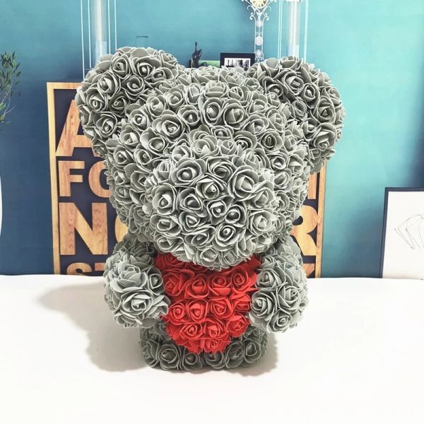 New Style Rose Bear 25 colors Available In Stock 40 cm Standing Foam/PE Rose Bear