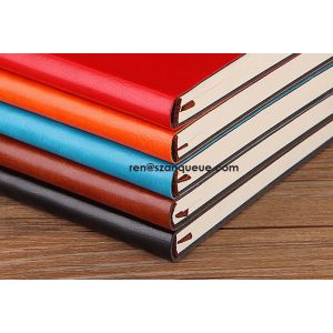 China Cheap custom a5 hardcover pu leather notebook for office and school stationery wholesale