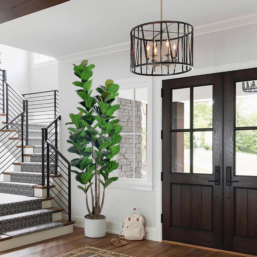 Wholesale Artificial Plants Suppliers Multi-Stem 7.3ft 8.6ft Faux Fiddle Leaf Fig Tree For Home Living Room Office Decor