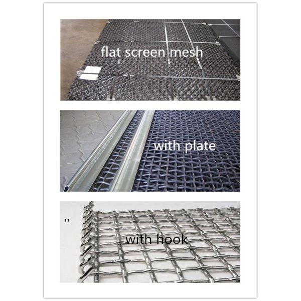 High Tensile 65mn Woven Steel Mesh Panels , Vibrating Screen Mesh For Crusher