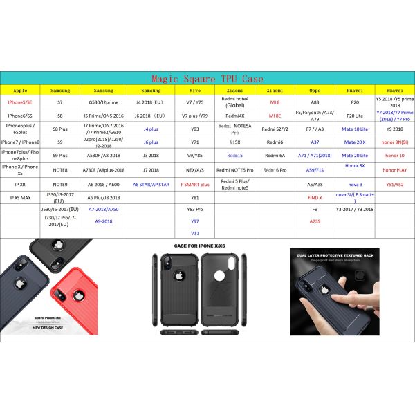 Anti-slip Shockproof Soft TPU Magic Square Protective Case For IphoneX IphoneXS IphoneXR 6.1'' IphoneXS MAX 6.5''