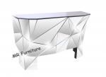 Durable Mirrored Makeup Table , 2 Drawers Silver Glass Mirror Dressing Table