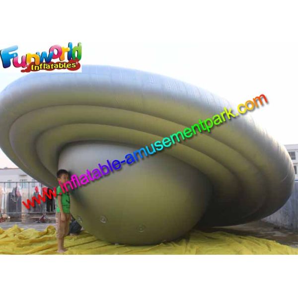 Custom Grey Inflatable Helium Saucer Balloon / Adertising UFO With LED Lighting Decoration