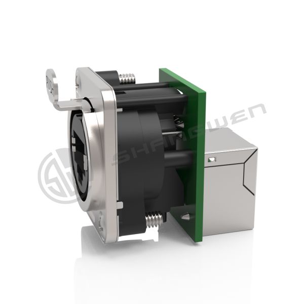 Signal Rj45 Female Connector Socket Indoor Use Latch Lock D Shape