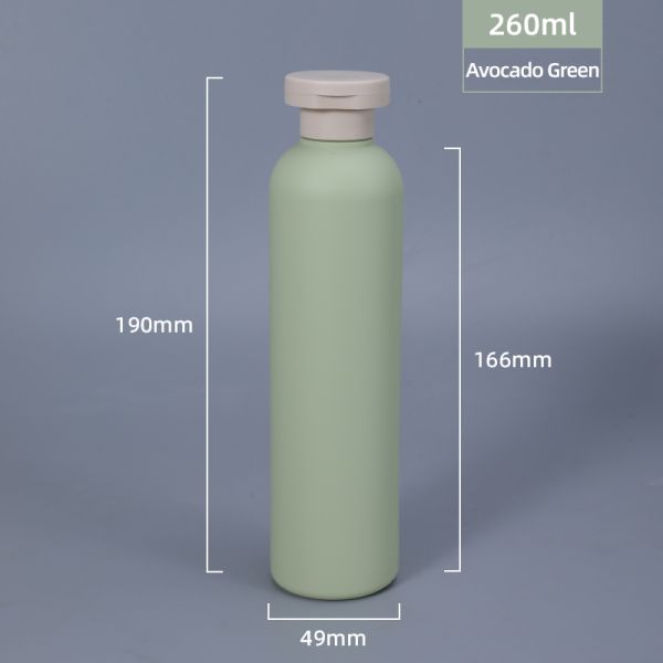 Flip Top Cap Pump Packaging for Cosmetic Skincare in Avocado Green Empty Squeeze Bottle