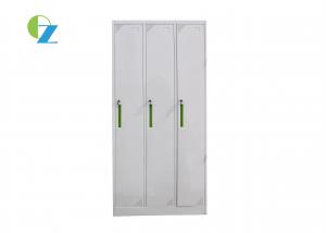 China 900mm Width Steel Office Lockers Furniture 3 Door With Green Steel Handle wholesale