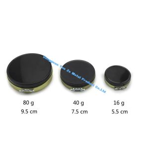 Round Metal Storage Containers Black Shoe Polish Tin Small Tin Containers with