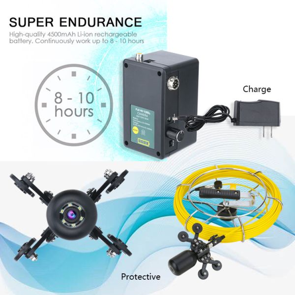 Endoscope Drain Pipe Inspection Camera 9 Inch DVR 30M HD