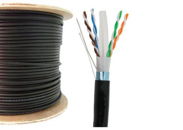 Quality Outdoor Double Sheath Bulk CAT Cable Direct Burial UTP / FTP Black Color for sale