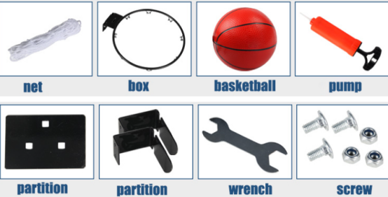 Mountable Basketball Equipment Board Fixed On The Wall With Ring For Children Play
