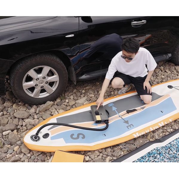 Fastest SUP Electric Pump 12V And AC Power Line Inflate Deflate Like A Shark Up To 20psi With Automatic Digital Screen