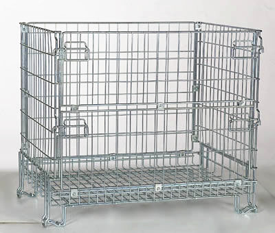 Logistics Wire Mesh Crate 4 Layers Stackable Space Saving High Visibility