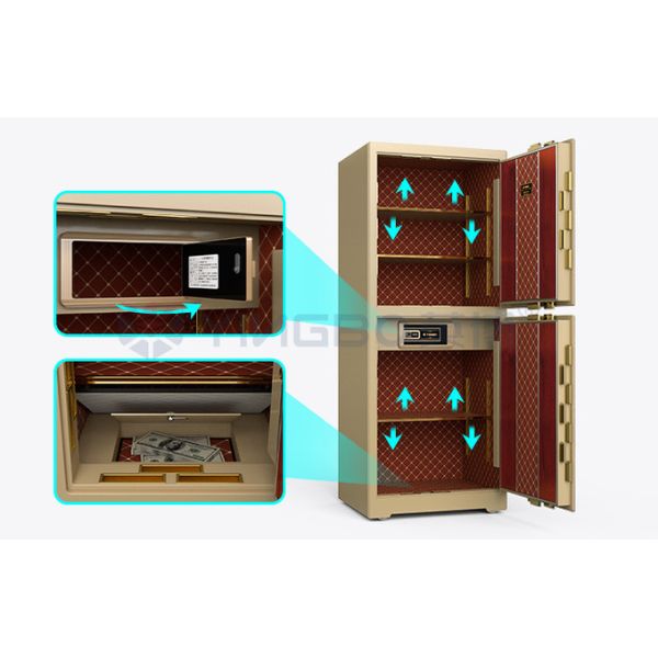 Smart Bank Biometric Commercial Safe Box Fingerprint Lock H1880mm With 7 Open Ways