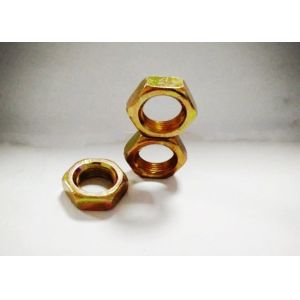 China Yellow Small Hex Head Nut , M18 Lock Nut Smooth Surface For Metal Building wholesale