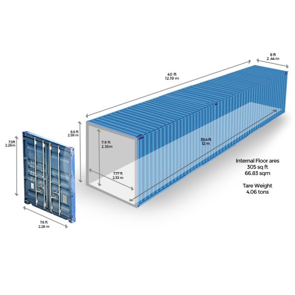 ISO 40ft sea shipping containers high quality 40' x 8' x 9'6" iso shipping container