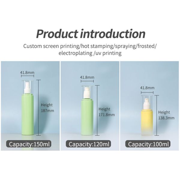 120ml 150ml Lotion Pump Bottle , Empty Plastic Bottles Silk Screen Printed For Makeup Tools