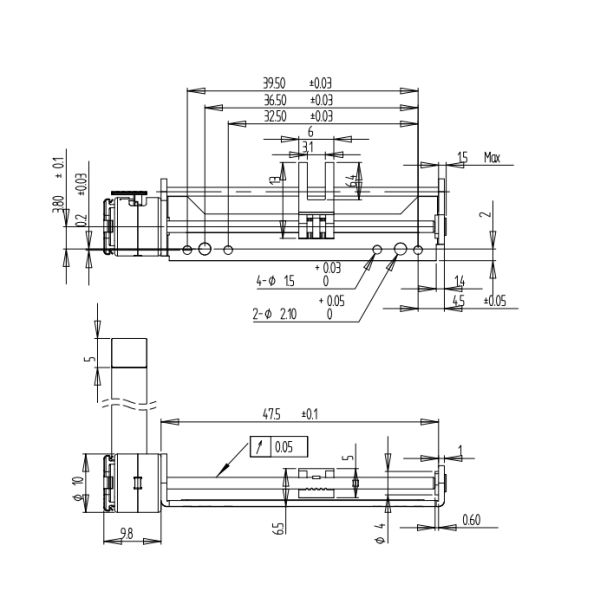 10mm Micro Sliding Screw Permanent Magnet Linear Stepper Motor