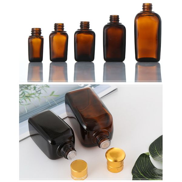 Cube 30ml / 100ml Square Glass Bottles Containers For Travel Wear Resisitant