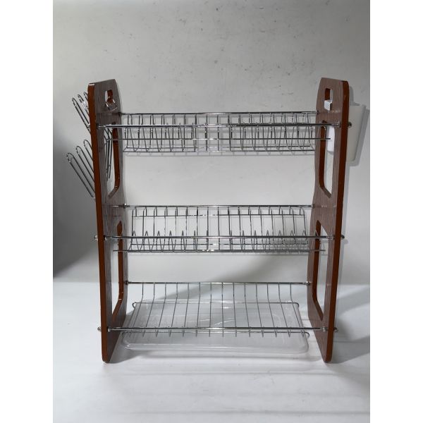 17pcs 3 layers dish rack ,bowl drainer , Drain water ,with House shape ,stainless steel +pp ,16pcs to 22pcs dish