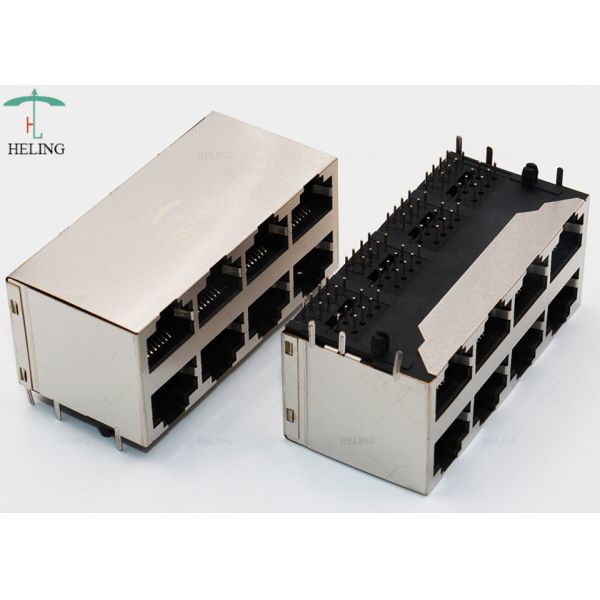 Gold Plating 1u" 2x4 Ports Rj45 Multiple Port Connectors MJ5988-B024-RF4