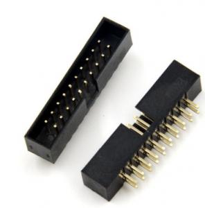 China 2.54mm Shrouded Box Header IDC Socket Connector 2X10PIN  Black With Golden Or Sliver Pins wholesale