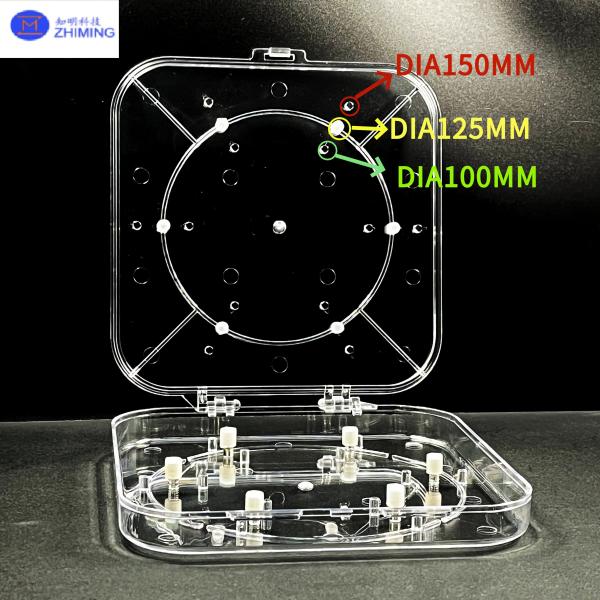 Adjustable Wafer Box Transparent PC Wafer Carrier for Semiconductor Protection